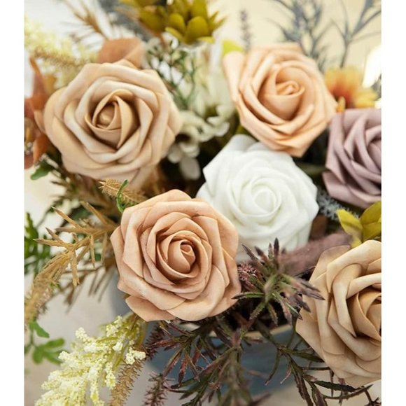 30 count | Dusty Light Brown Roses Flowers Wedding Floral Decor - New - Picture 2 of 6